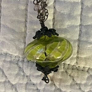 Necklace Glass pendant necklace Christmas ornament vintage style NWOT